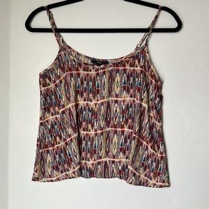 Forever 21 (XXI) Red & Blue Patterned Vintage Flowy Adj Straps Tank Top Size S
